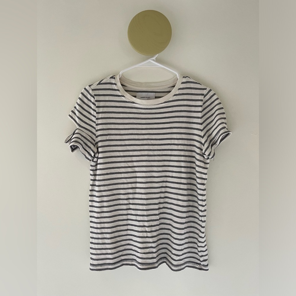 Current Elliott open shoulder metallic lurex stripe tee size 1 (S)